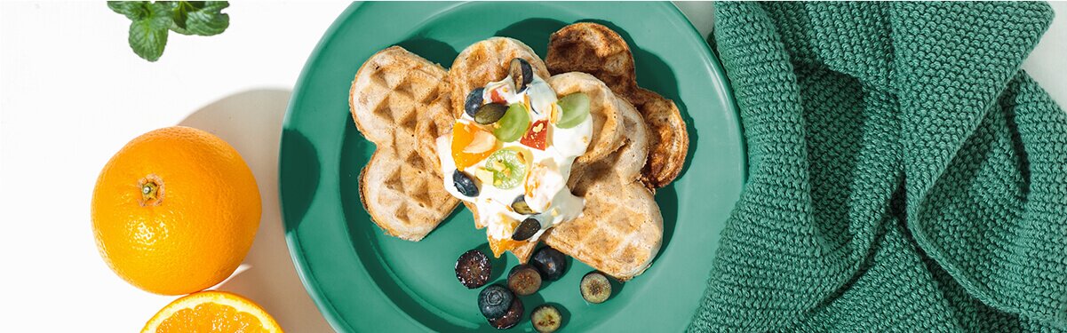 vollkornwaffeln mit obstquark