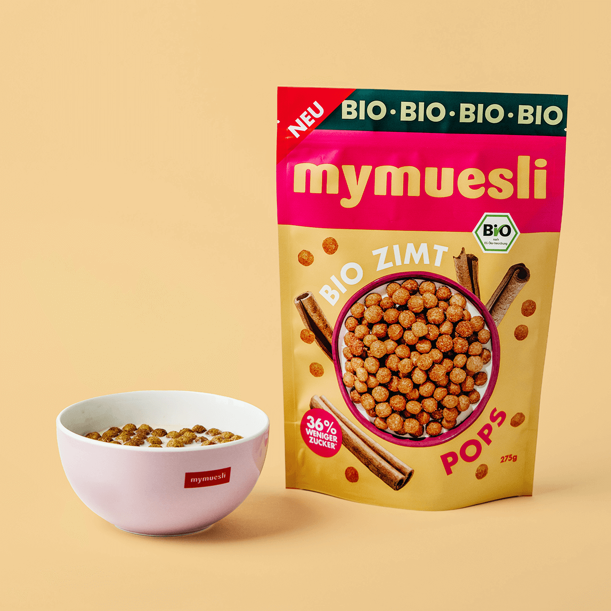 mymuesli Bio Zimt Pops - ohne Pestizidenrückstände oder künstliche Zusatzstoffe