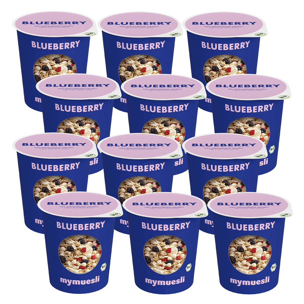 mymuesli Portionsbecher Blueberry 12er Pack