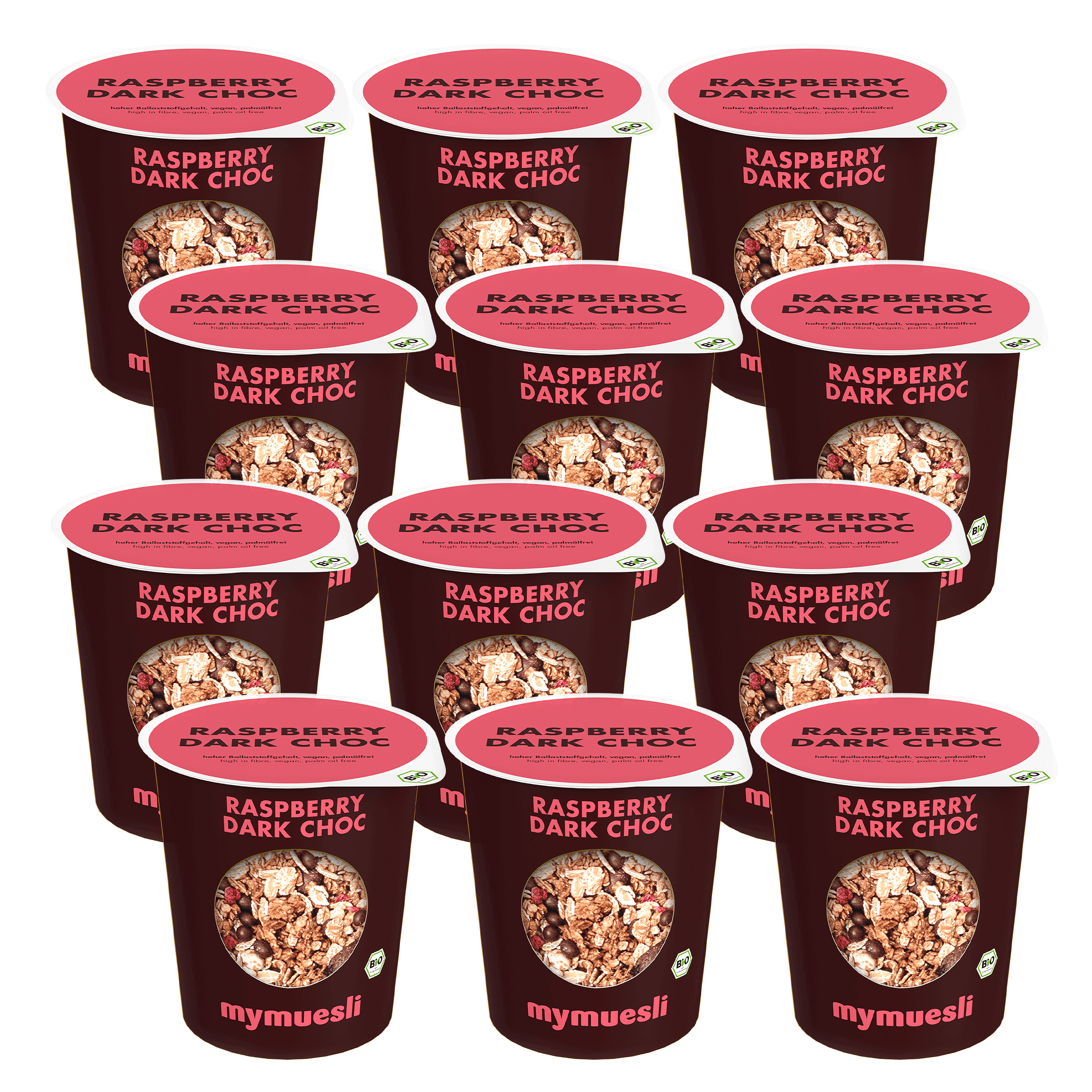 mymuesli Portionsbecher Raspberry-Dark-Choc 12er Pack