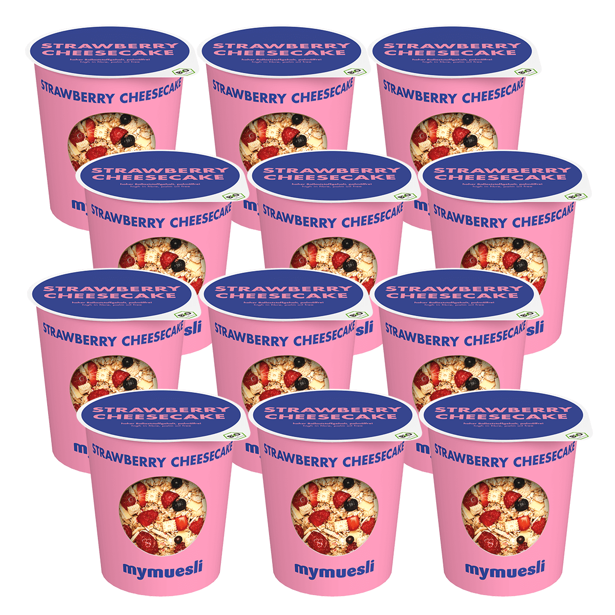 mymuesli Portionsbecher Strawberry Cheesecake 12er Pack