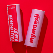 mymuesli Bio Glutenfree Berry Müsli Dose von vorne und seitlich