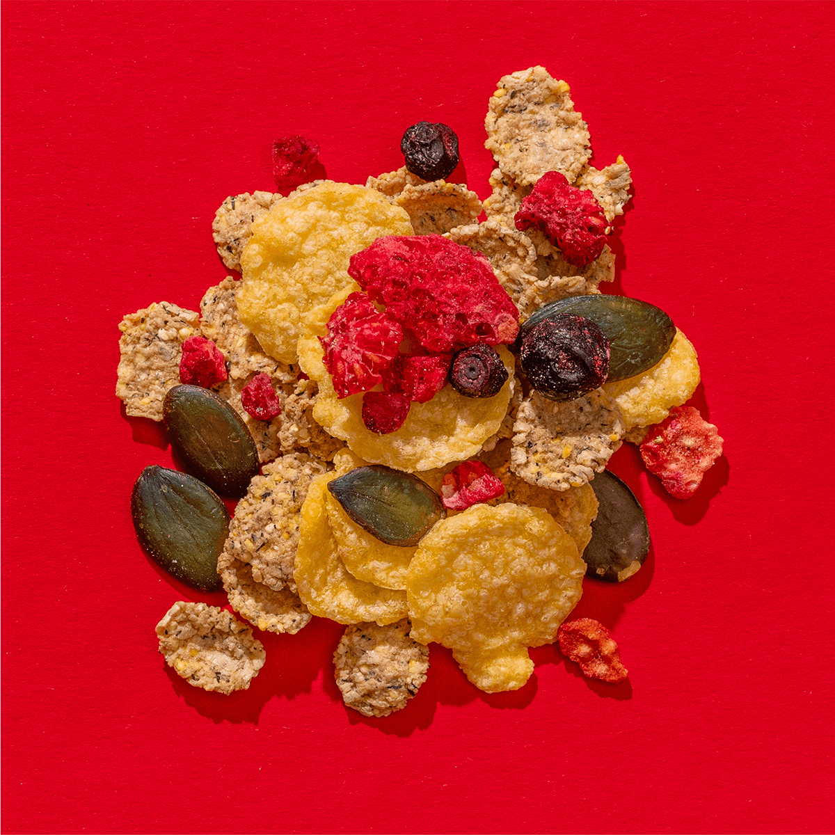 mymuesli Glutenfreies Bio Berry Müsli mit Himbeeren, Erdbeeren, Blaubeeren, Glutenfreien Flocken und Kürbiskernen