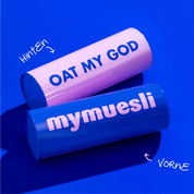 Zwei Vorratsdosen blau & rosa liegend