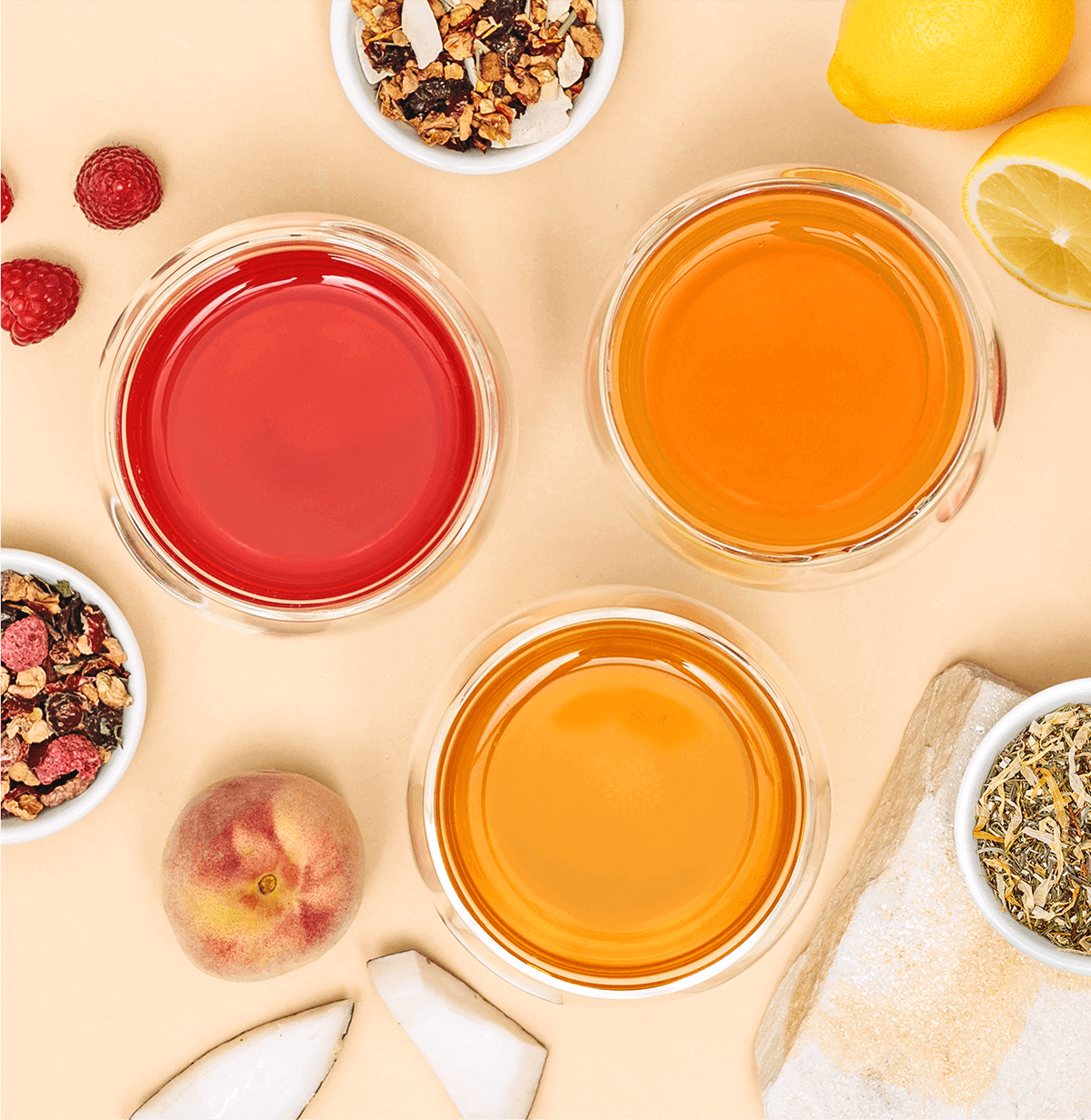 Tree of Tea 3er Mini Früchtetee Set in Teegläsern