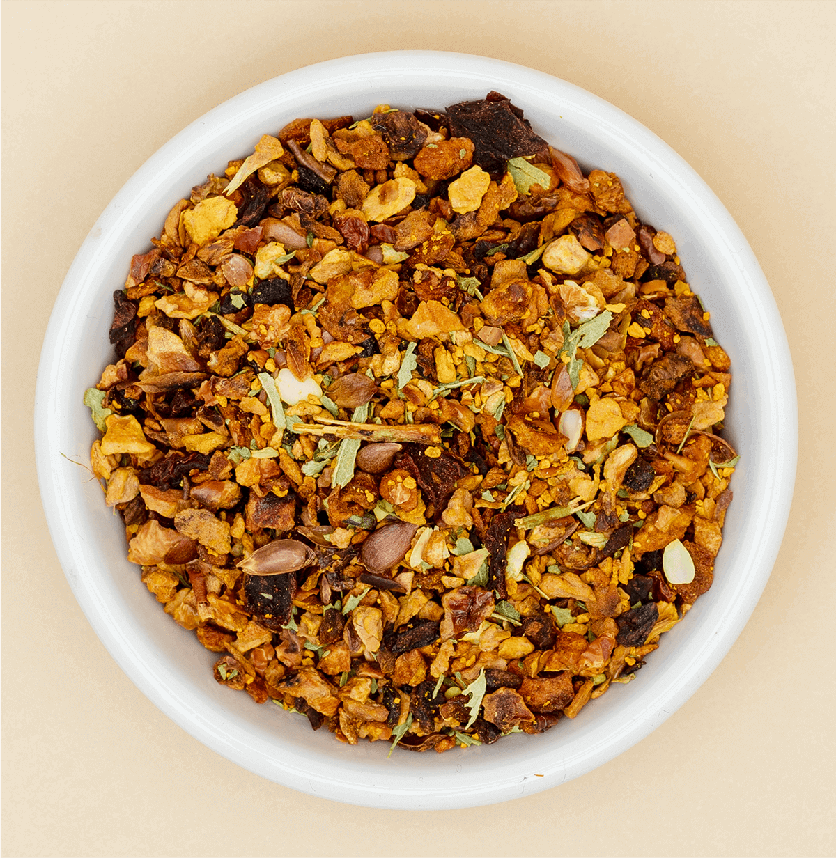 Tree of Tea Ice Tea Mango Passionfruit loser Tee in einer Schüssel