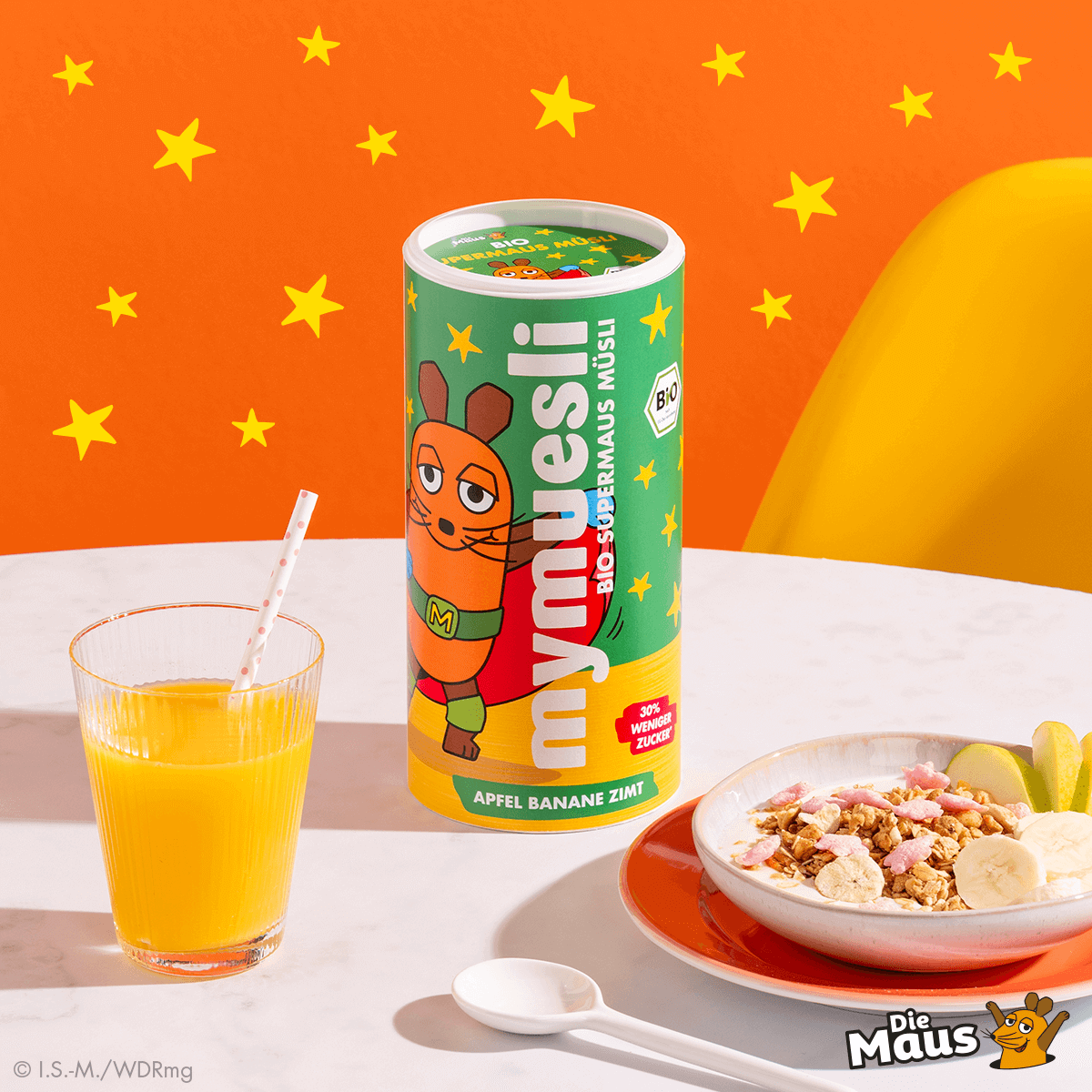 mymuesli Bio Supermaus Müsli mit Apfel, Banane und Zimt - jetzt entdecken!