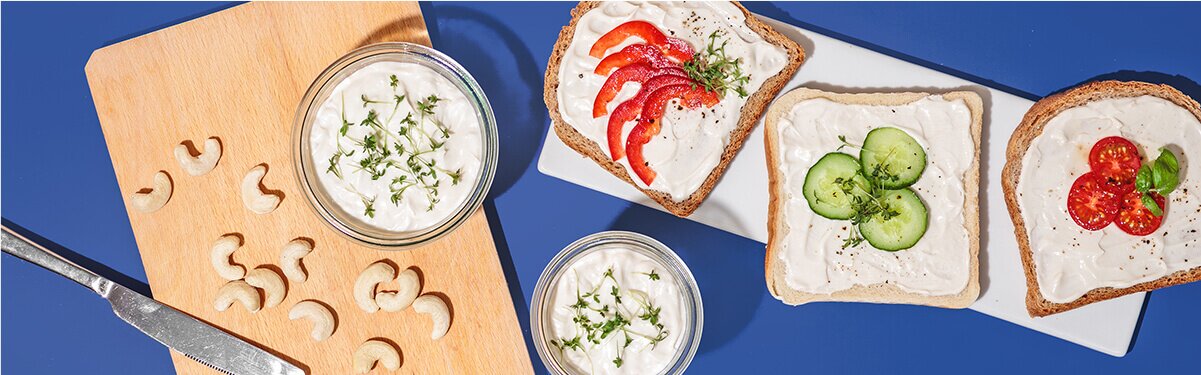 Cashew Frischkäse Sandwiches