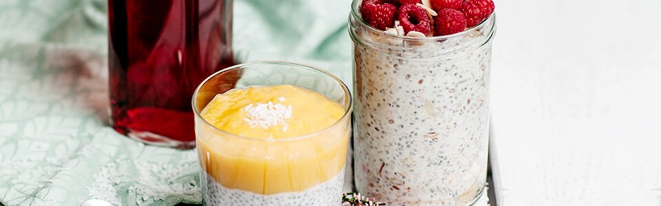 Chia-Pudding meets mango Lassi