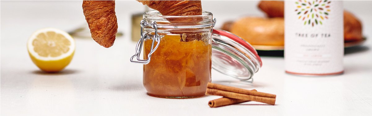 Rooibos Orangen Marmelade in einem Glas