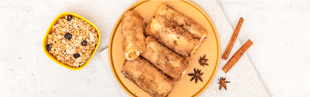 French Toast Roll Ups mit Apfel-Zimt Füllung