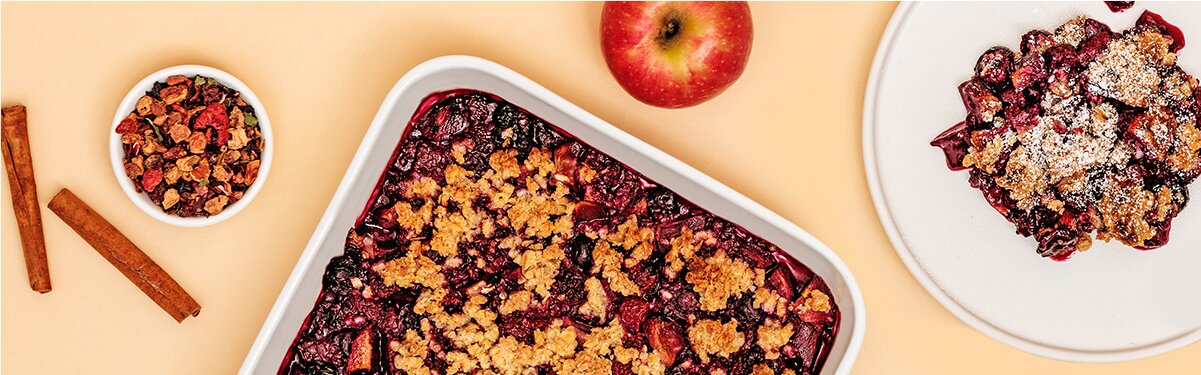 Veganer Berry Apple Crumble
