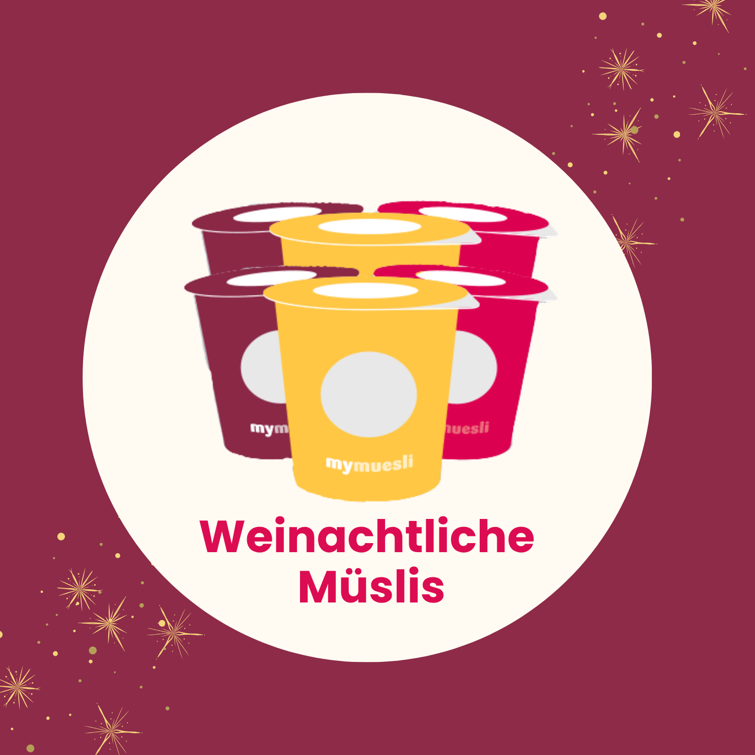 6 Müsli Portionsbecher in verschiedenen Sorten