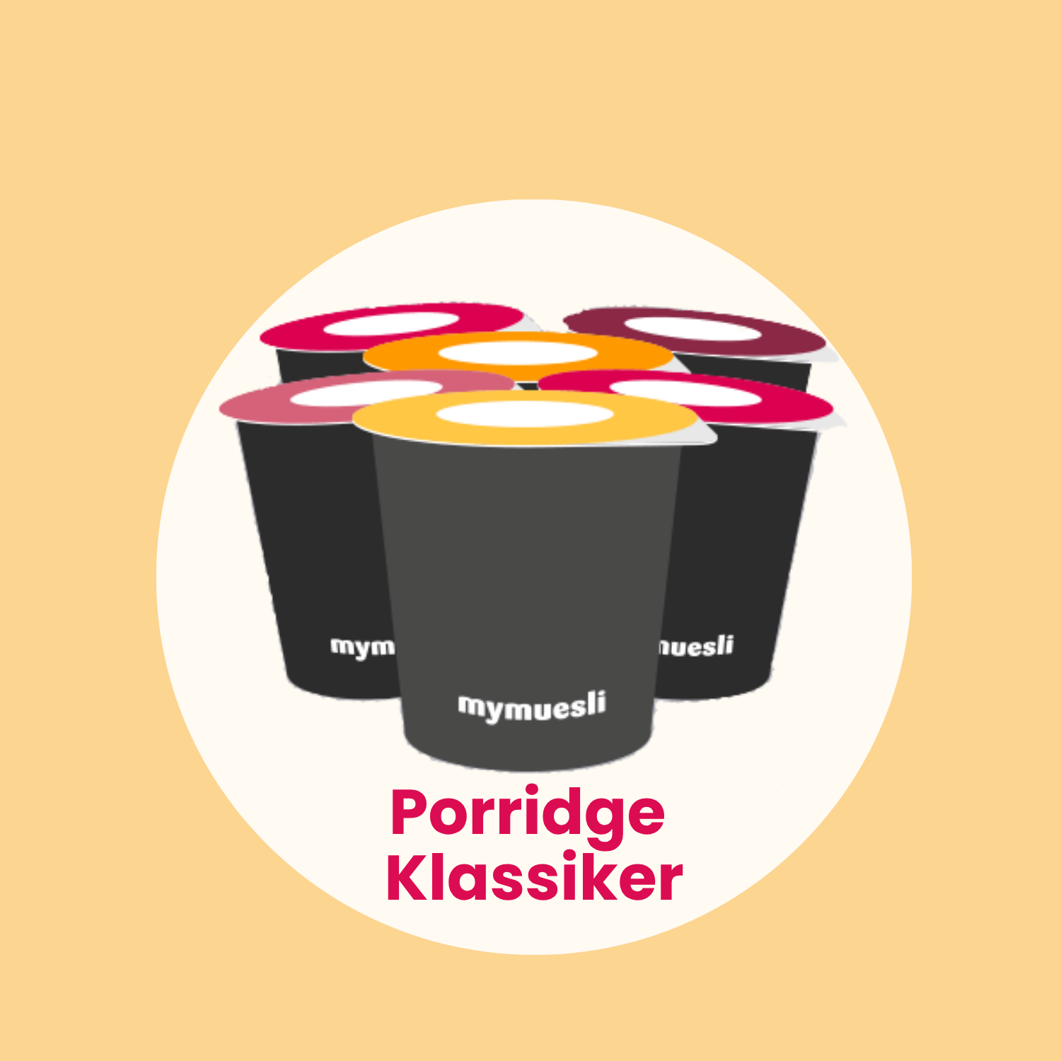 6 Müsli Portionsbecher in verschiedenen Sorten