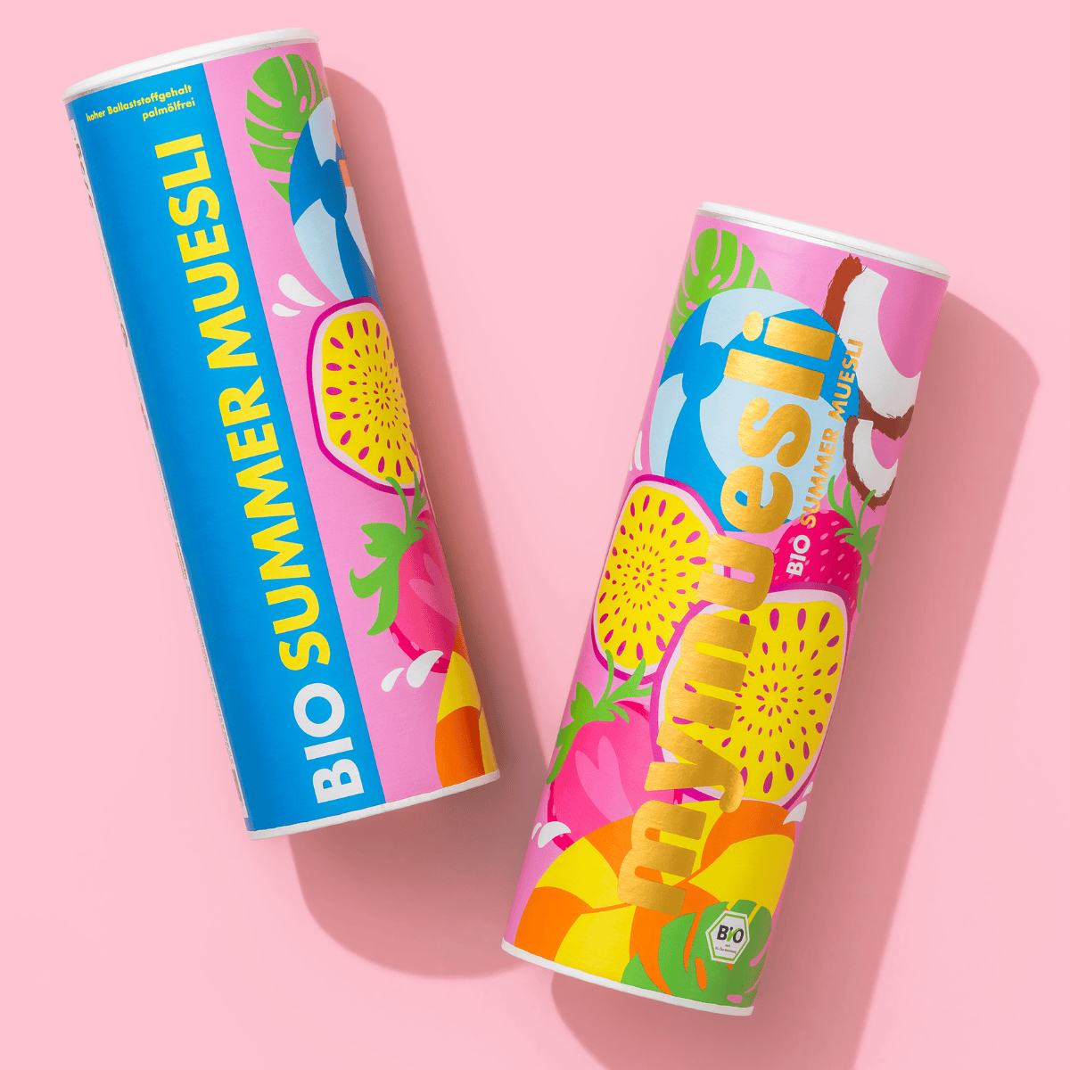 mymuesli Bio Sommer Müsli Dose von Vorne und von der Seite