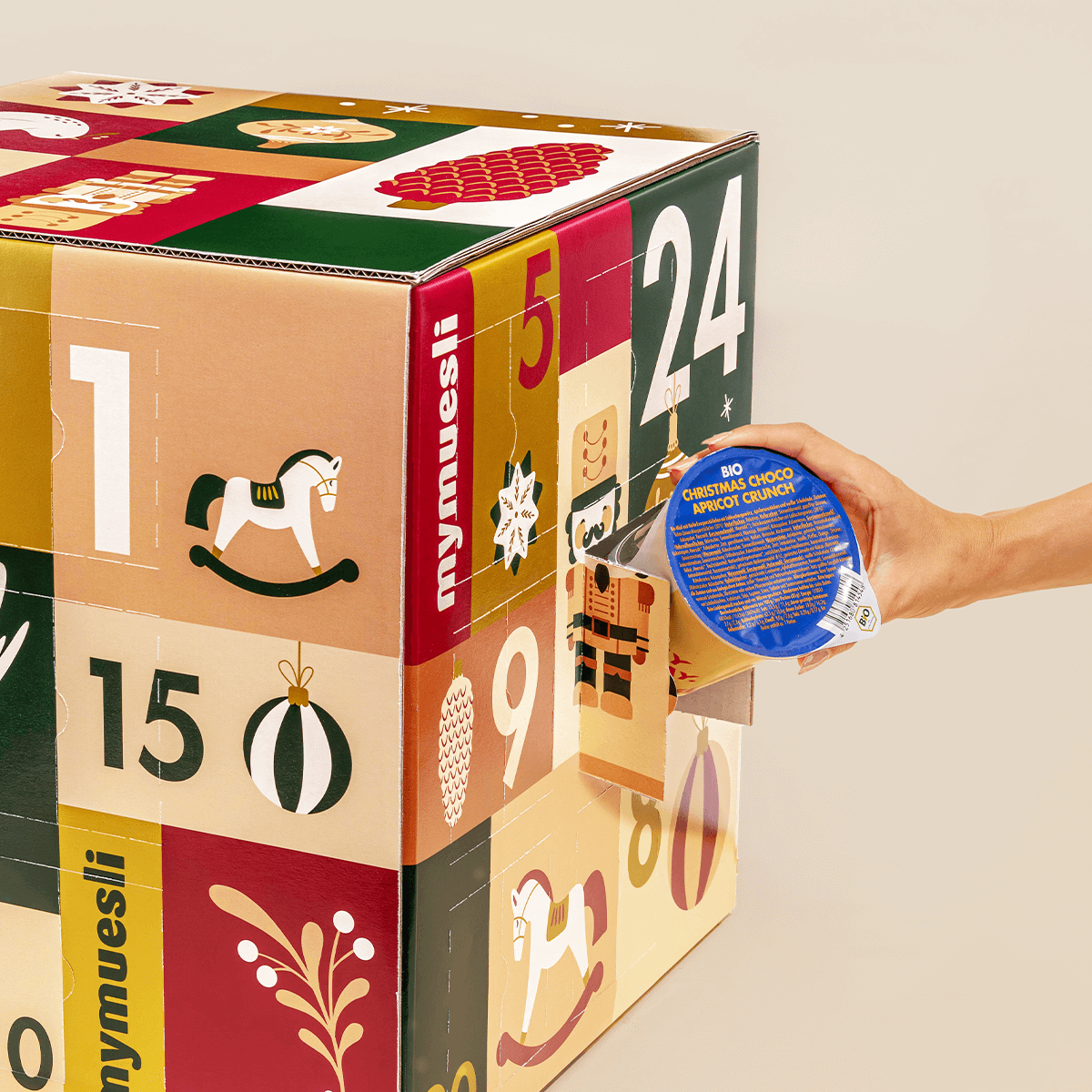 mymuesli Müsli & Porridge Adventskalender Türchen mit Bio Christmas Choco Apricot Crunch