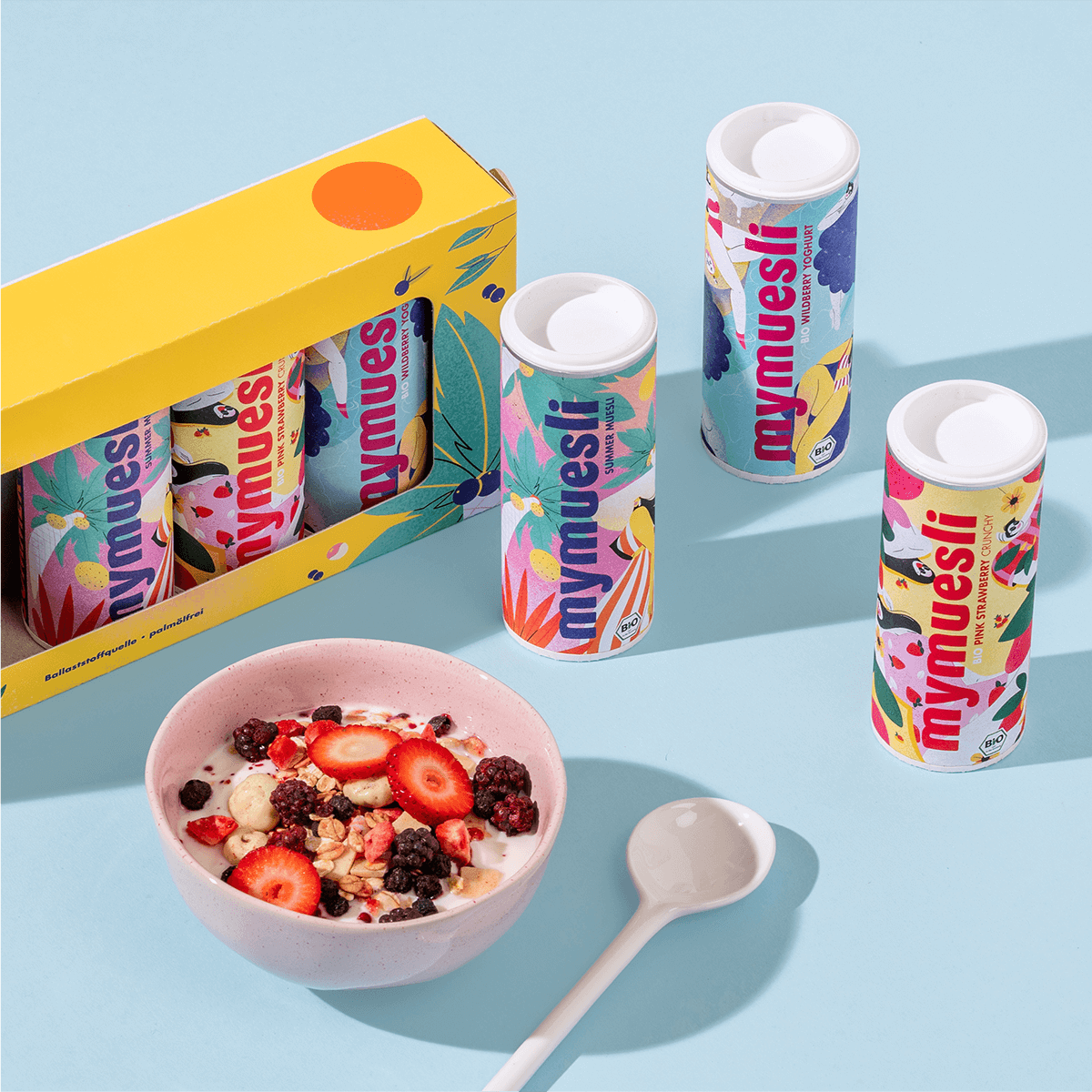 mymuesli Bio Sommer MIni Geschenkset mit 6 Mini Bio Sommer Müslis - jetzt probieren!