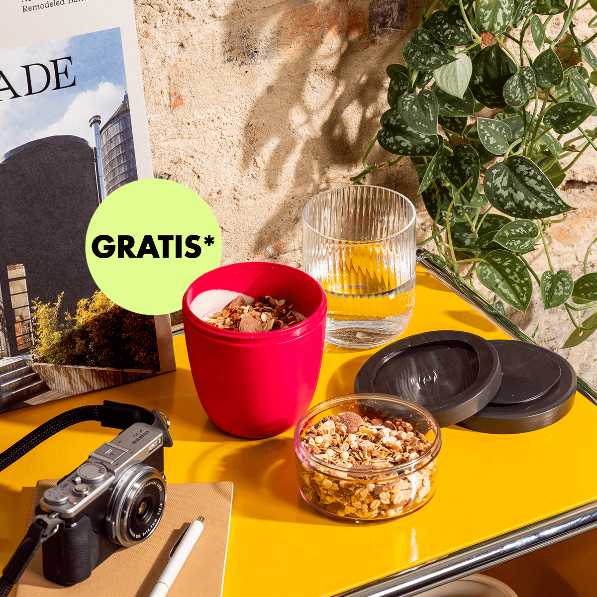 mymuesli Bio Wilkommenspaket mit Gratis 2Go Becher in Magenta
