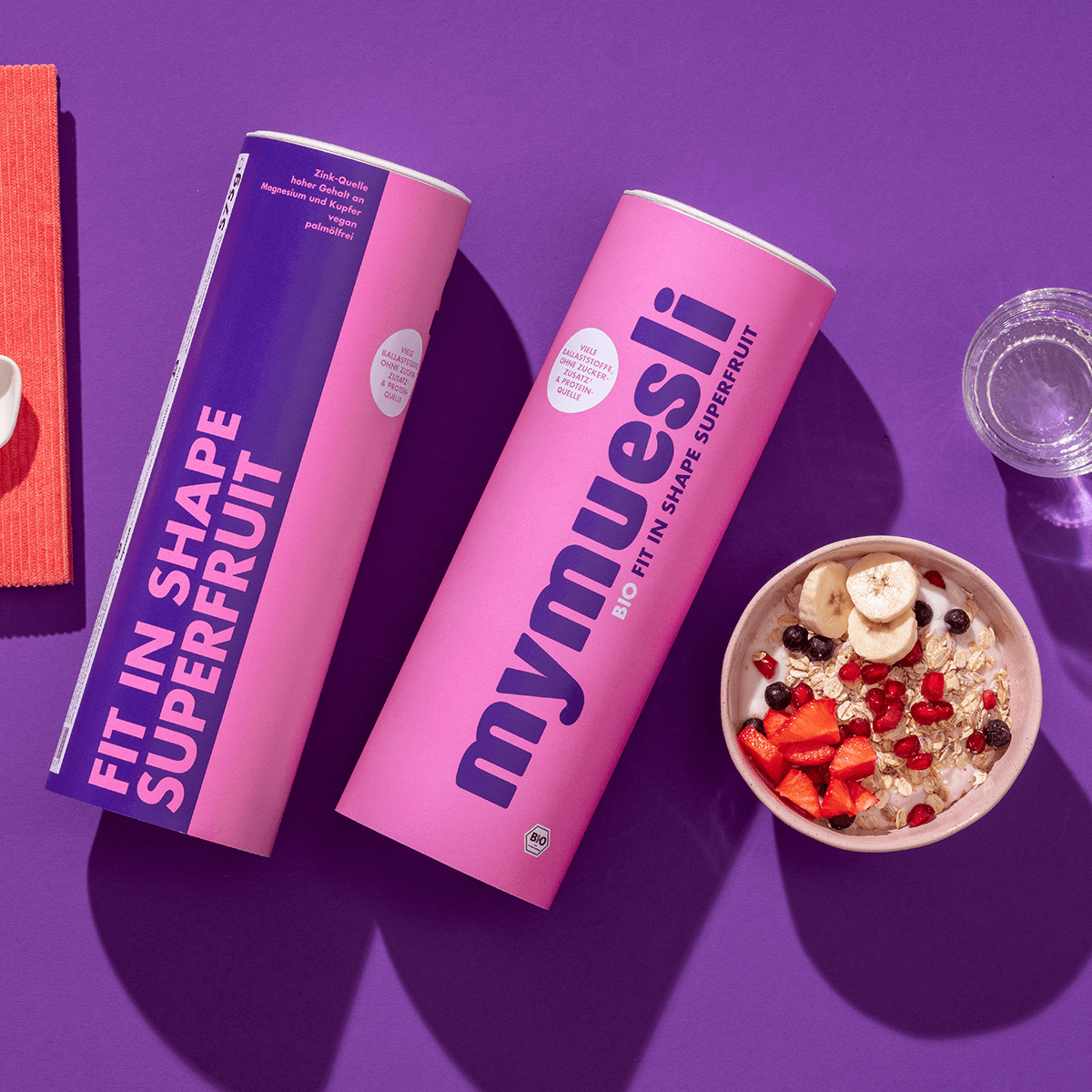 mymuesli Bio Fit in Shape Superfruit Dosen mit Müslischüssel