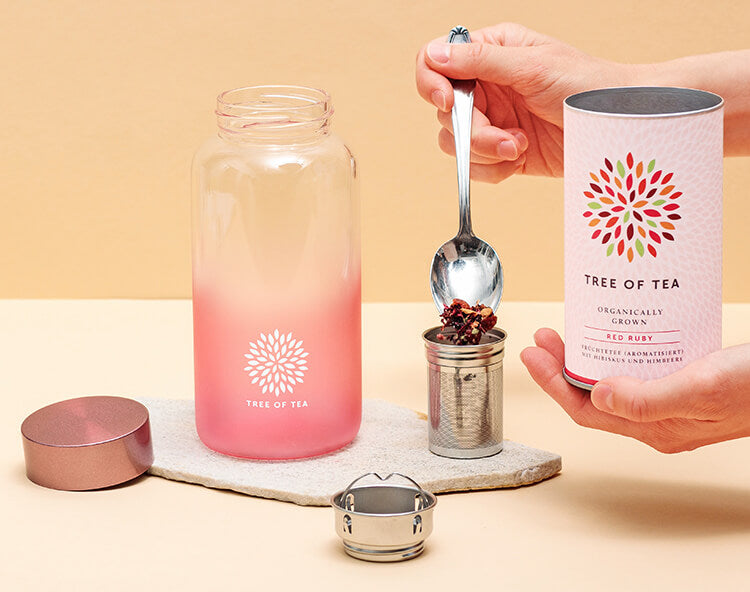 Ice Tea Bottle Rosa mit Tee