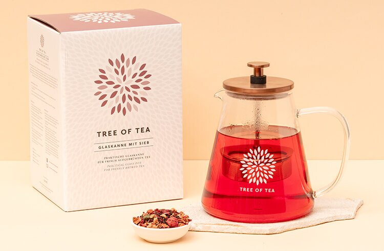 Glaskanne mit Sieb Tree of Tea