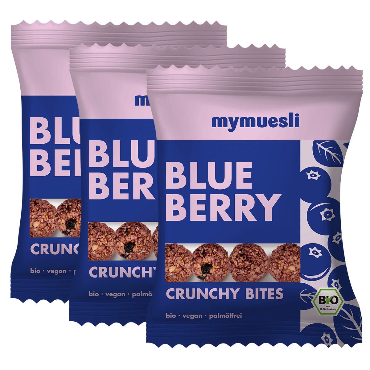 mymuesli Bio Crunchy Bites Blueberry Verpackungen