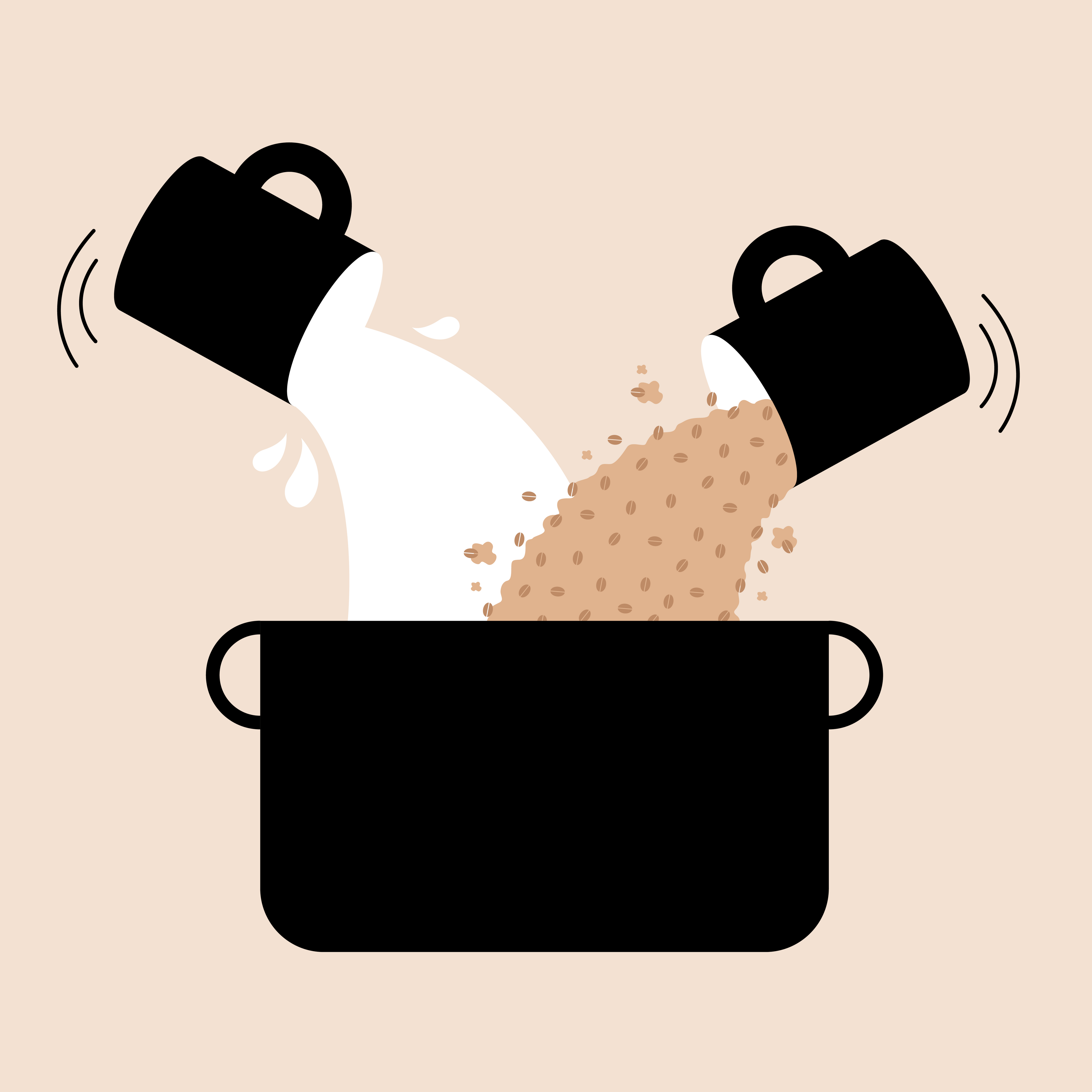 Porridge und Milch in den Topf geben