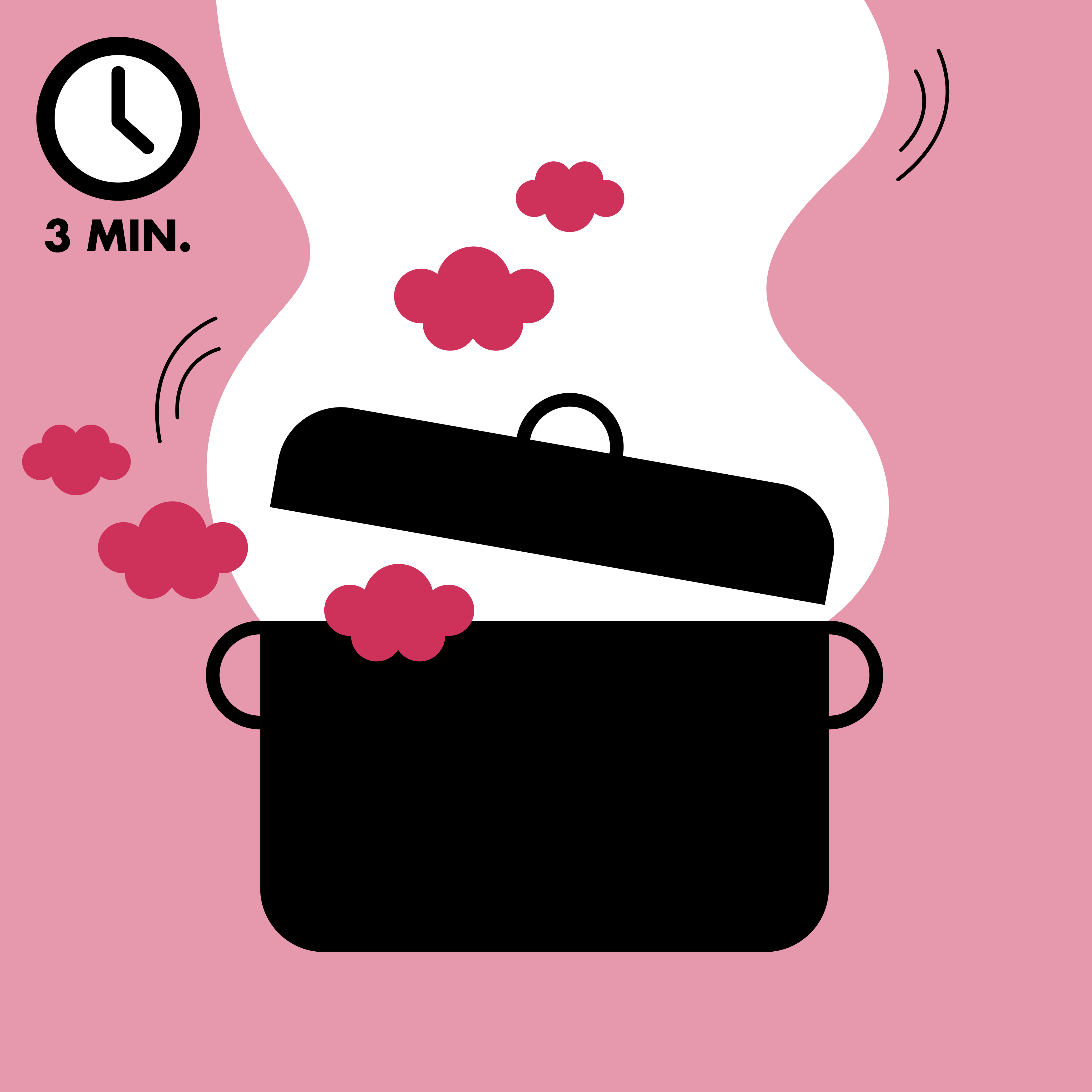 Topf kurz aufkochen und für 3 Minuten köcheln lassen.