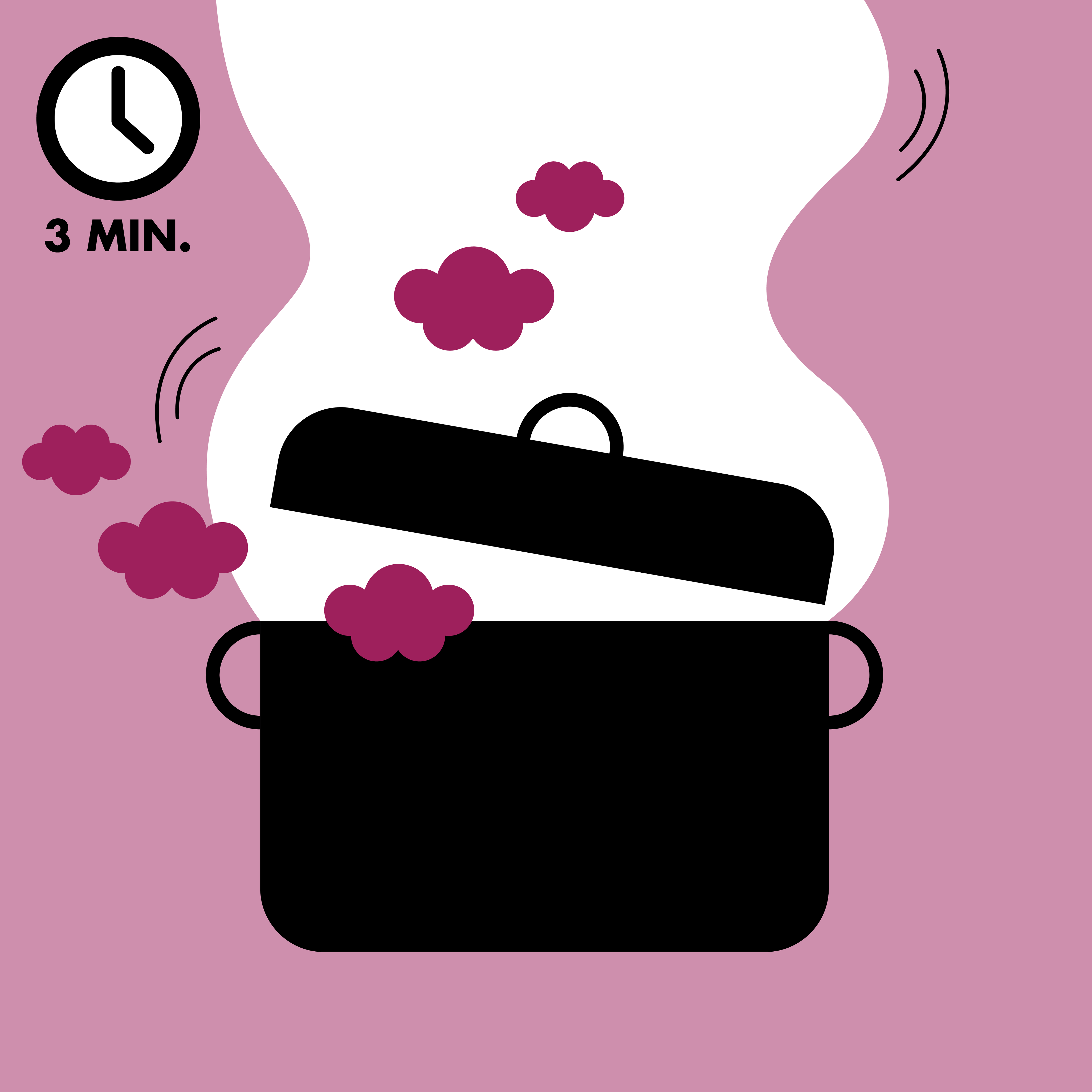 Topf kurz aufkochen und für 3 Minuten köcheln lassen.
