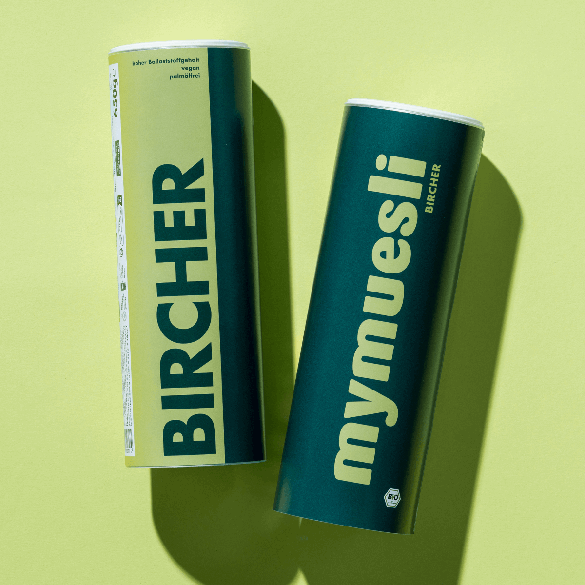 Zwei mymuesli Bircher Müsli Dosen