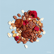 mymuesli Disney Schoko Himbeer Spaß mit Schoko-Cornflakes, gefriergetrockneten Himbeeren und Schoko-Pops