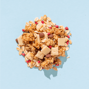 mymuesli Bio Raspberry Yoghurt Cookie mit Hafer Crunchy Cluster, Mini Cheesecake Keksen, Vollmilch Schokolade, Joghurtplättchen und gefriergetrocknete Himbeeren