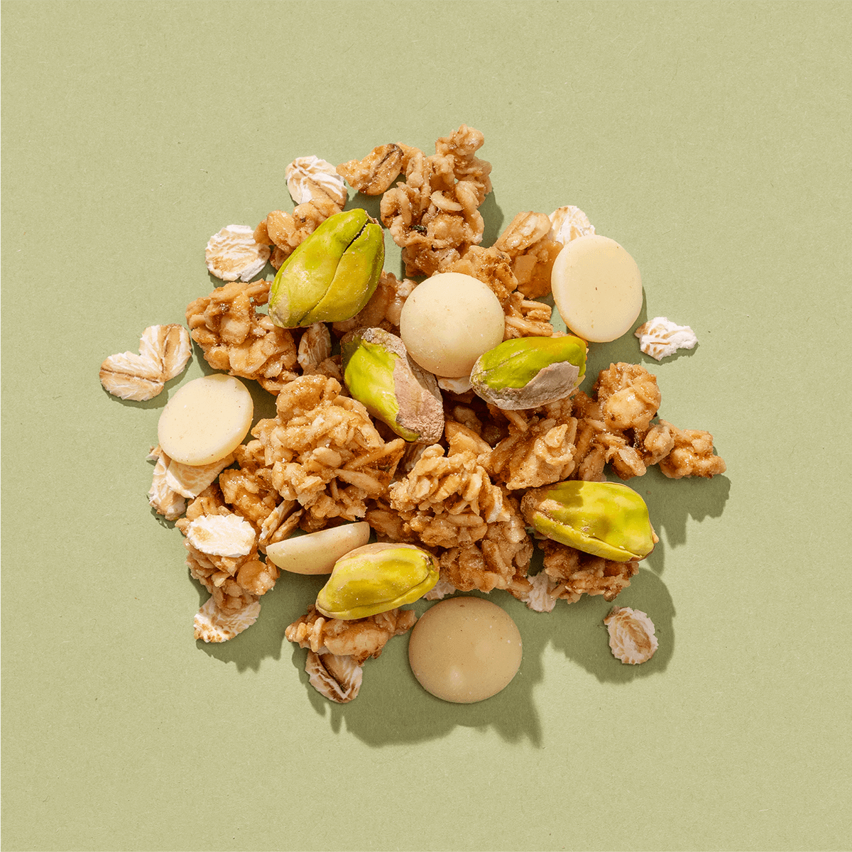 mymuesli Bio White Choc Pistachio Crunch Zutaten