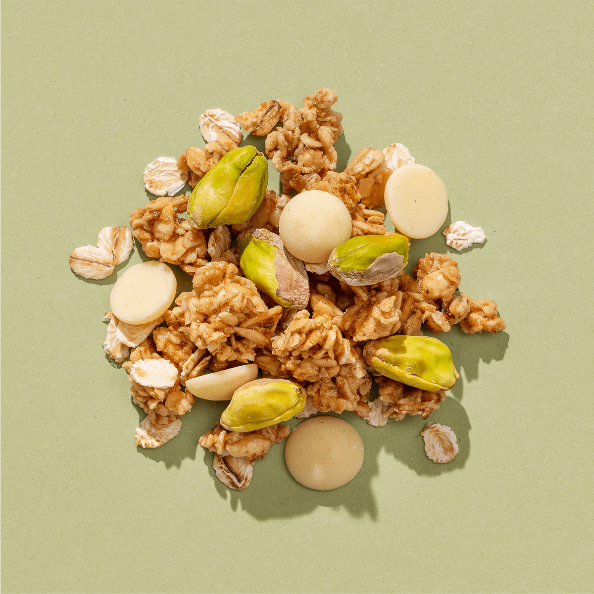 mymuesli Bio White Choc Pistachio Crunch Zutaten