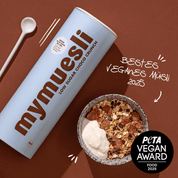 mymuesli Bio Low Sugar Choco Crunch Peta Auszeichnung für bestes veganes Müsli 2025