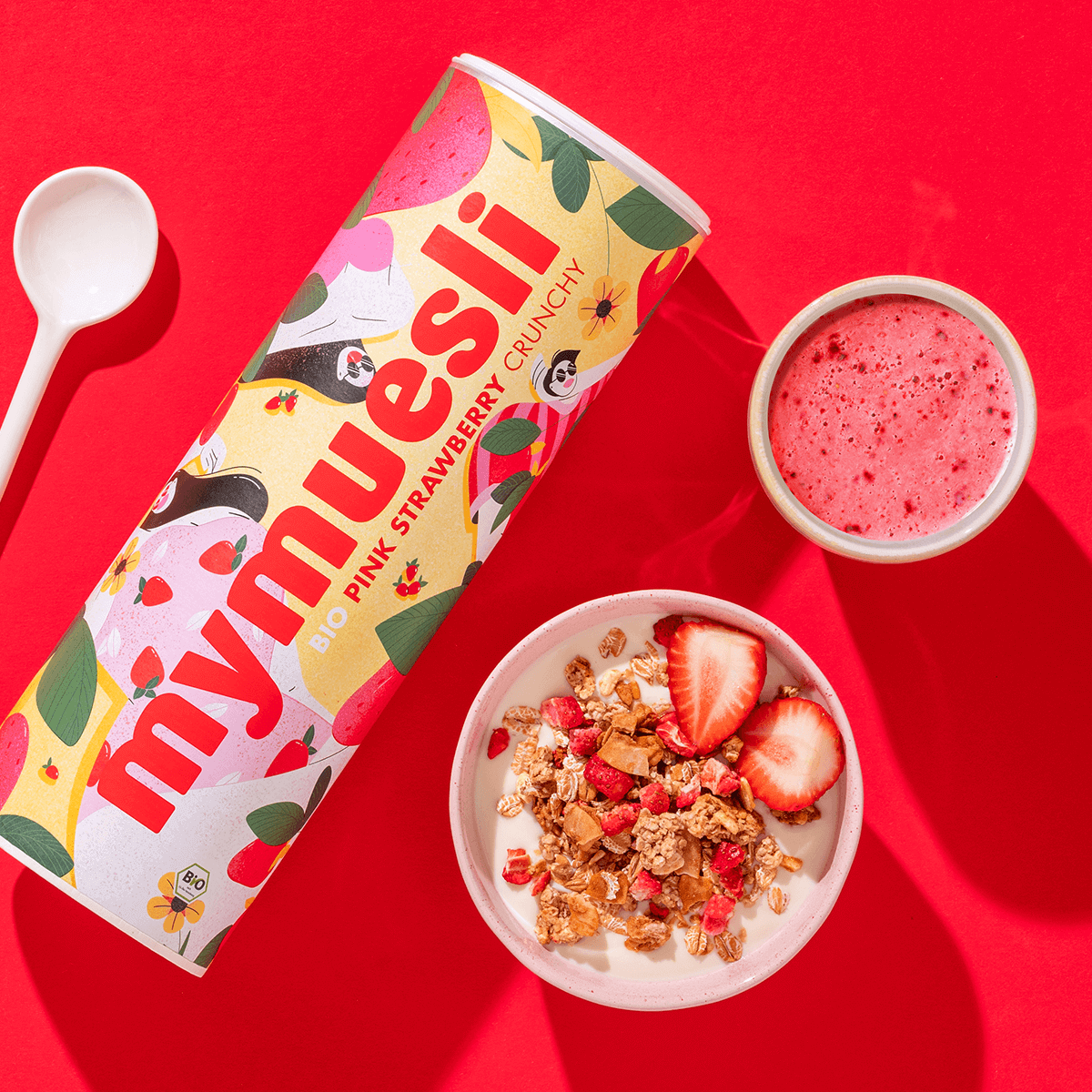 mymuesli Bio Pink Strawberry Crunchy Müsli - jetzt probieren!