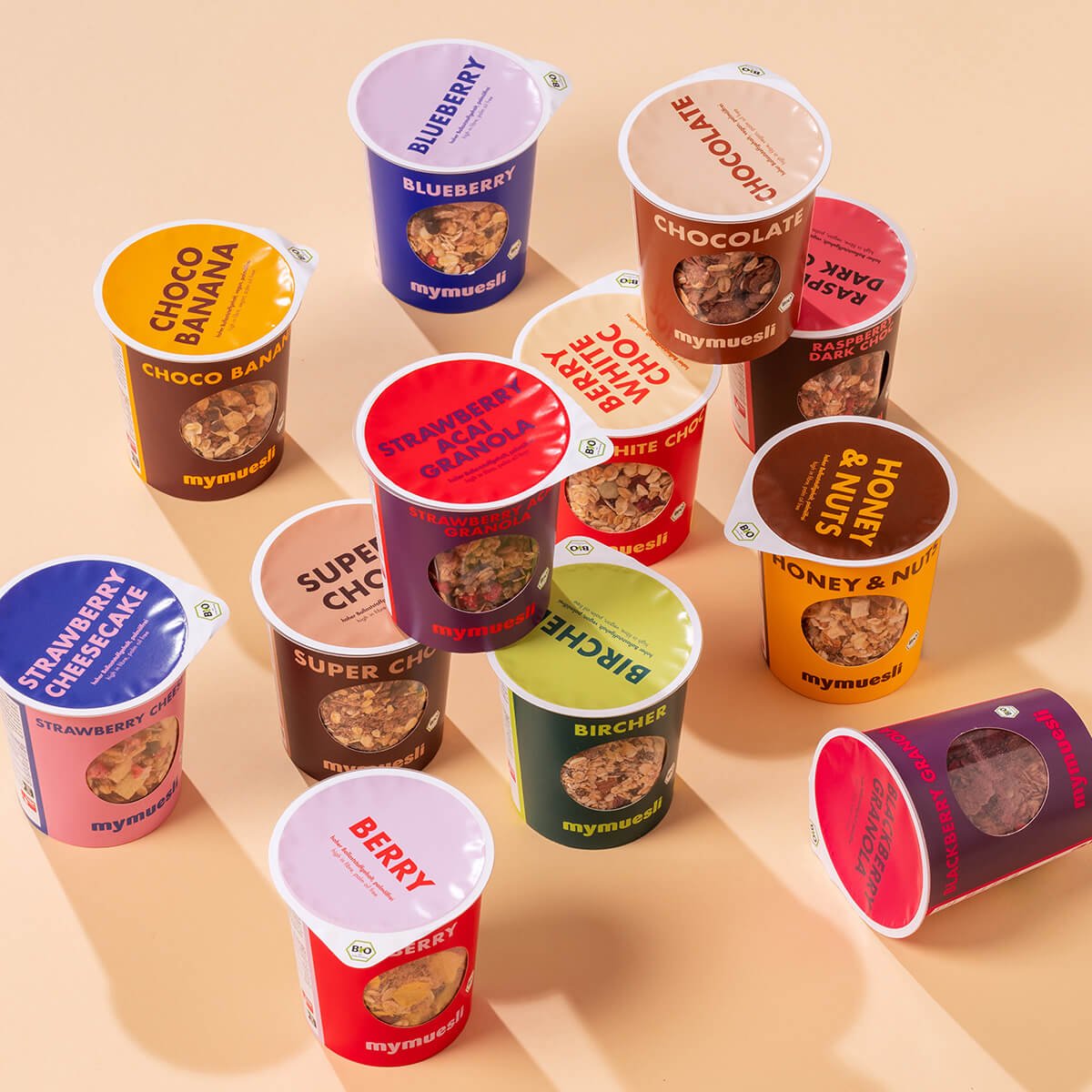 mymuesli2go 12er Probierpaket mit 12 Sorten zum mitnehmen - jetzt entdecken!