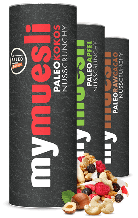 Probiere 3 unterschiedliche Sorten Paleo-Müsli.